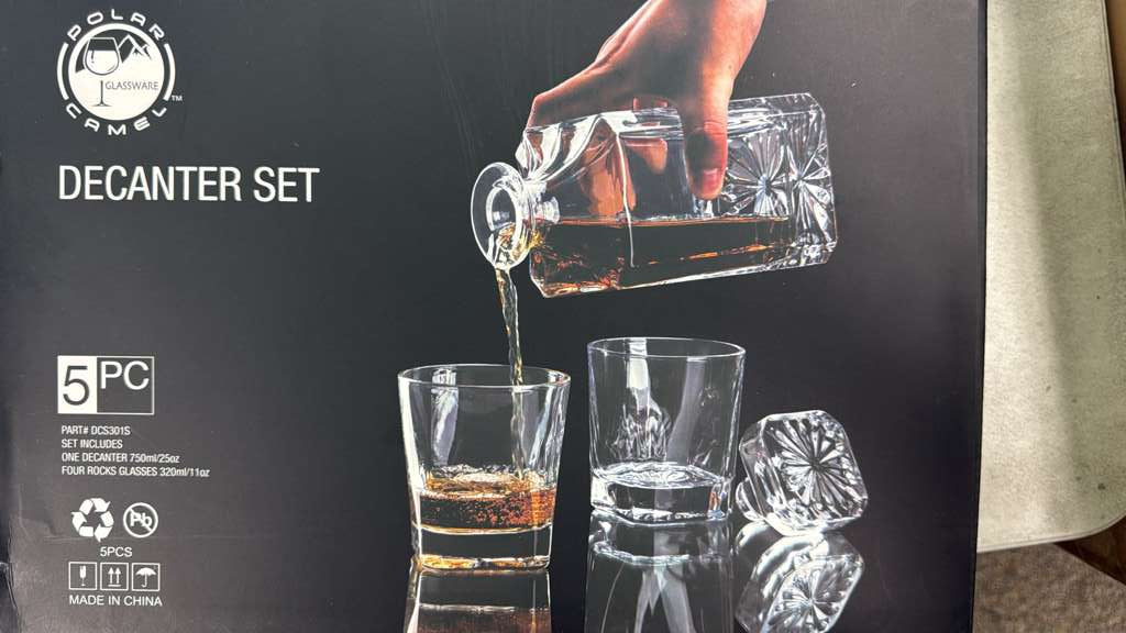 Personalized Decanter Set and 4 Glasses