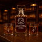 Personalized Decanter Set and 4 Glasses