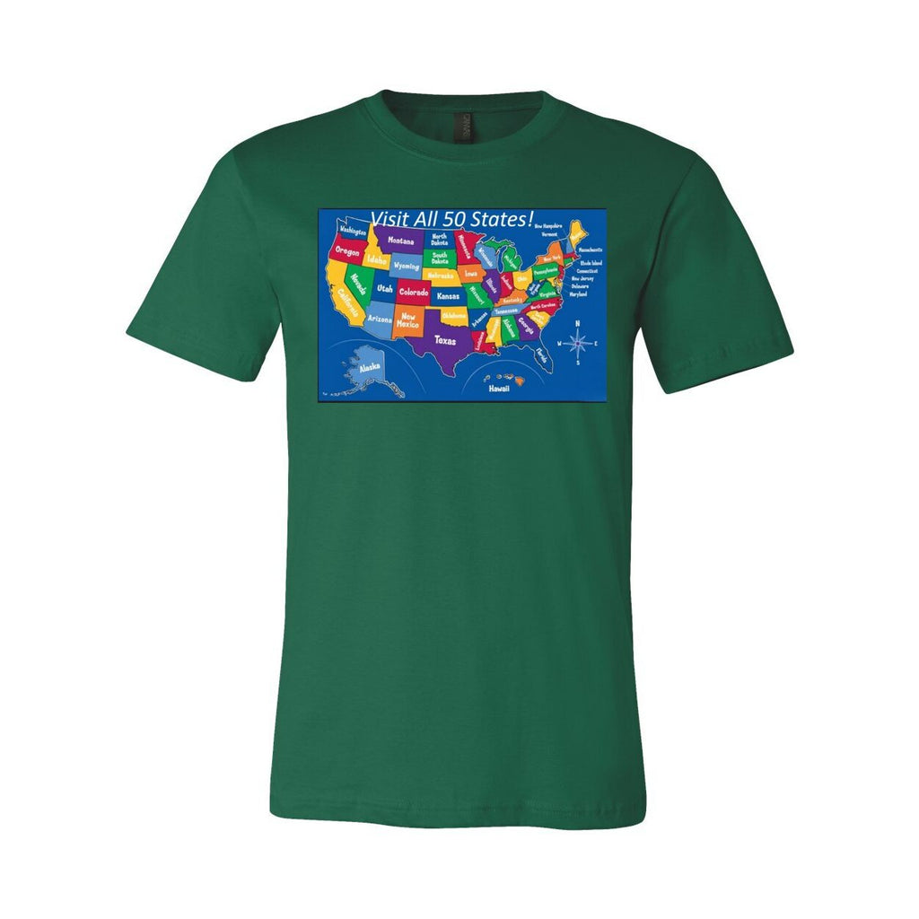Visit All 50 States - Unisex Short Sleeve Jersey Tee - BC3001