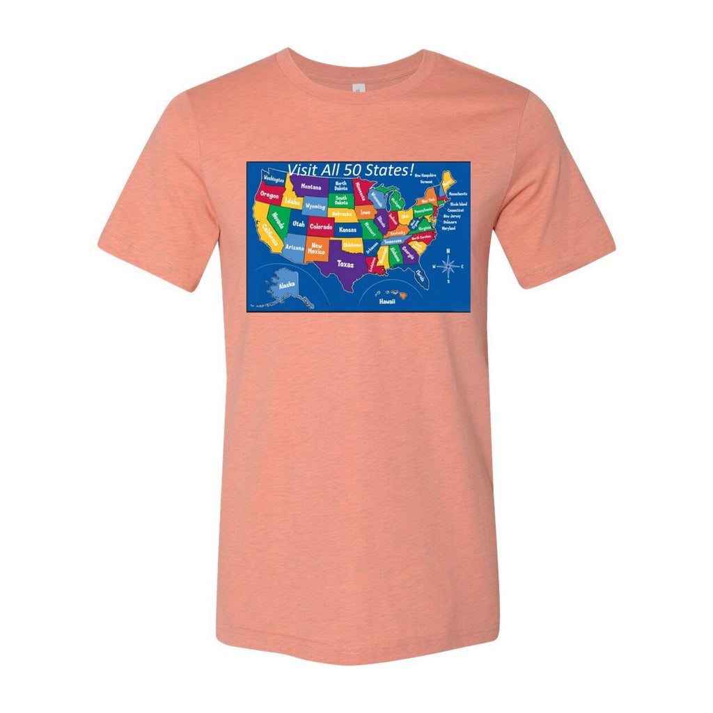 Visit All 50 States - Unisex Short Sleeve Jersey Tee - BC3001