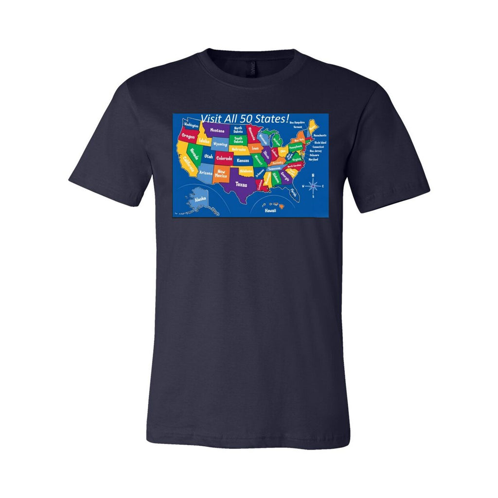 Visit All 50 States - Unisex Short Sleeve Jersey Tee - BC3001