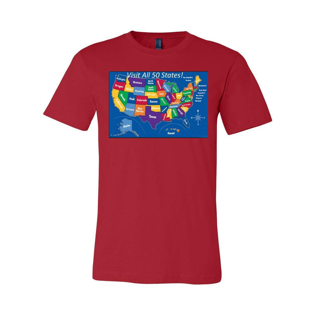 Visit All 50 States - Unisex Short Sleeve Jersey Tee - BC3001