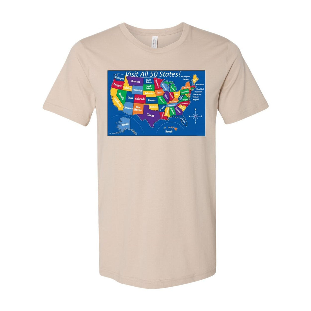 Visit All 50 States - Unisex Short Sleeve Jersey Tee - BC3001