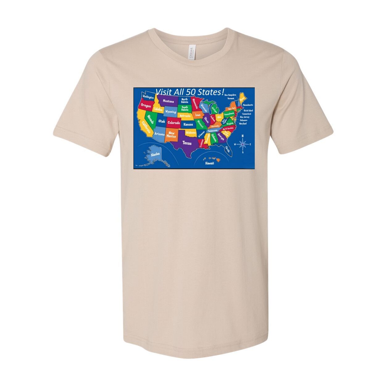 Visit All 50 States - Unisex Short Sleeve Jersey Tee